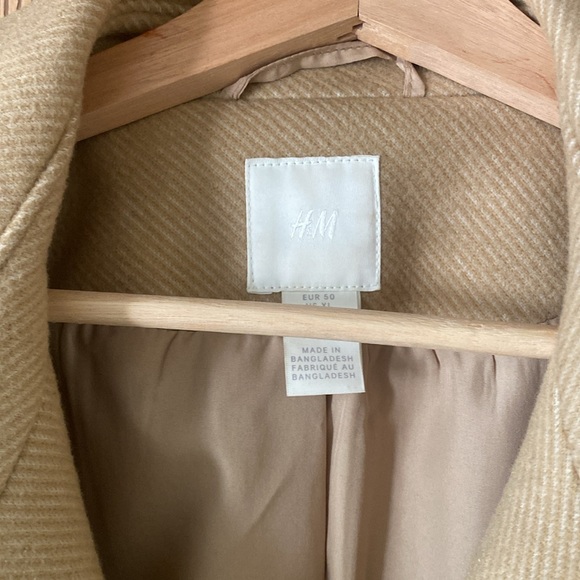 H&M single breasted coat with waist tie - Picture 4 of 5